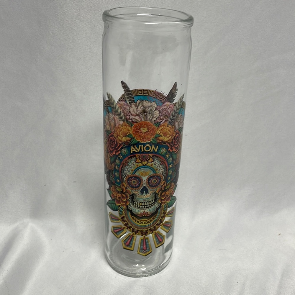 Avion Sugar Skull Glass Container